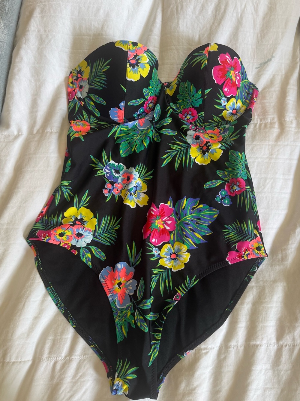 Old Navy Black Floral One-Piece Swimsuit